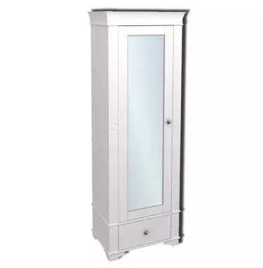 Шкаф массив сосны Бейли 1-ств с зеркалом белый воск