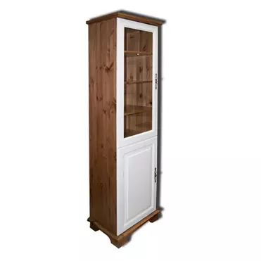 Шкаф белый со стеклом Брусно книжный 1 створчатый  3.1.02