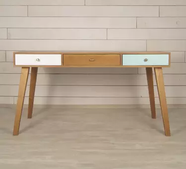 Рабочий стол из дерева "Aquarelle Birch" с тремя ящиками