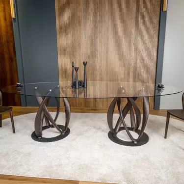 Стол Инфинити овальный стекло двойной 2800