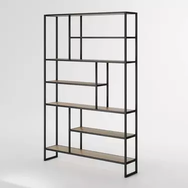 Стеллаж чёрный с полками 04-06