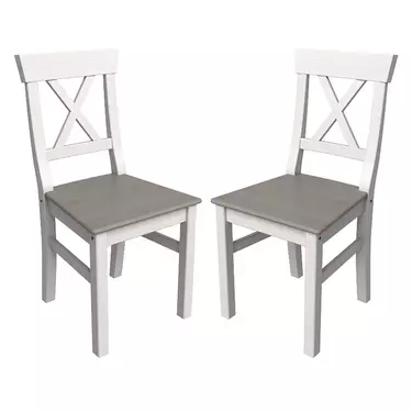 Стул из дерева Форест 2 шт. цвет - белый/серый