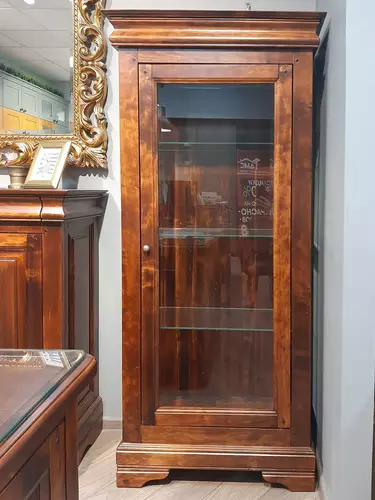 Шкаф с витриной Луи Филипп, стекло ОВ 01 (ручка слева)
