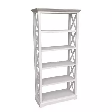 Стеллаж массив сосны Форест сквозной белый воск/антрацит(с крестом) белый