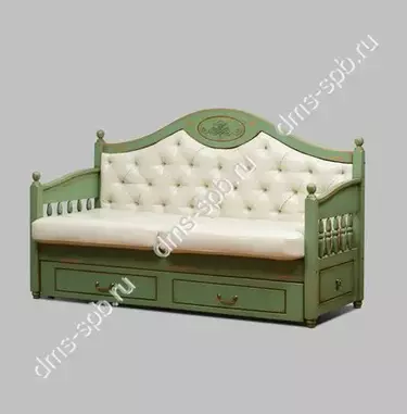 Диван Валенсия 2-15 с декор. вензелем на изголовье