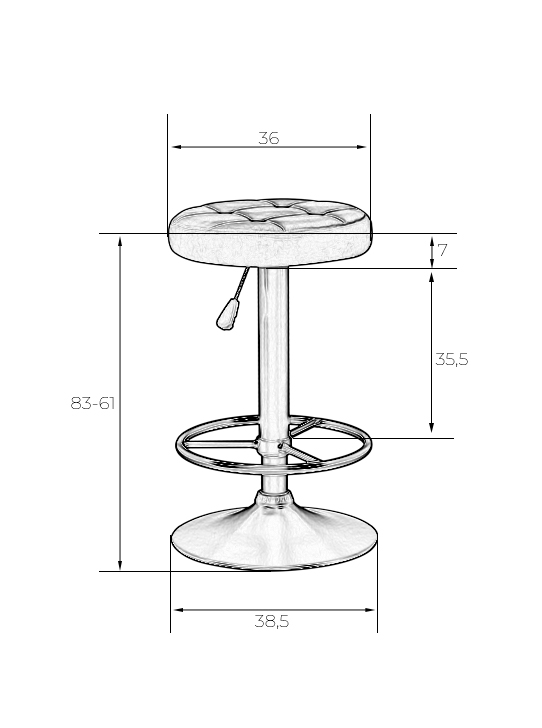 Табурет барный Dublin 25DNBRUNO, жёлтый