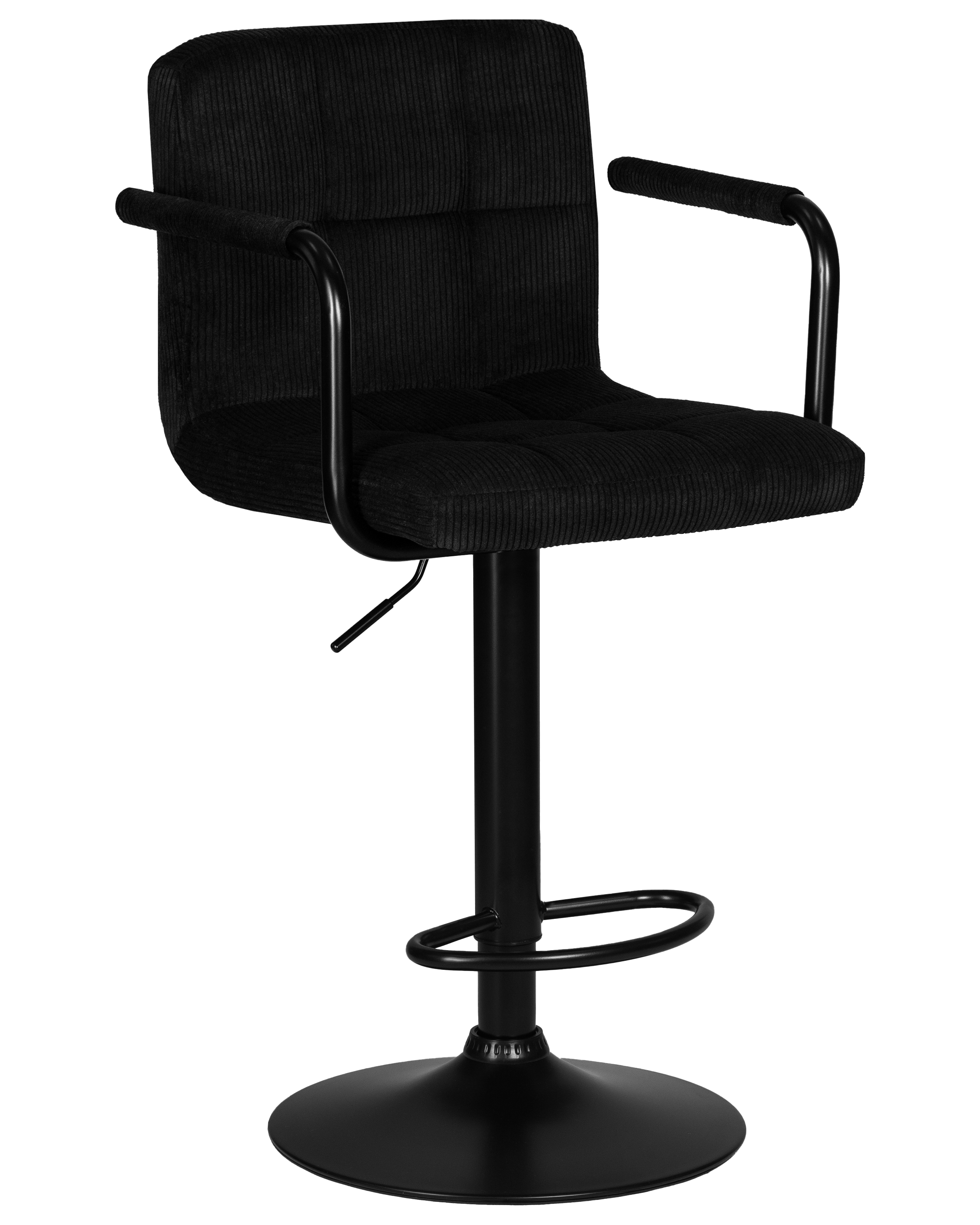 Стул барный Dublin 25DNKRUGER ARM BLACK, черный вельвет (LAR-E2041-52)