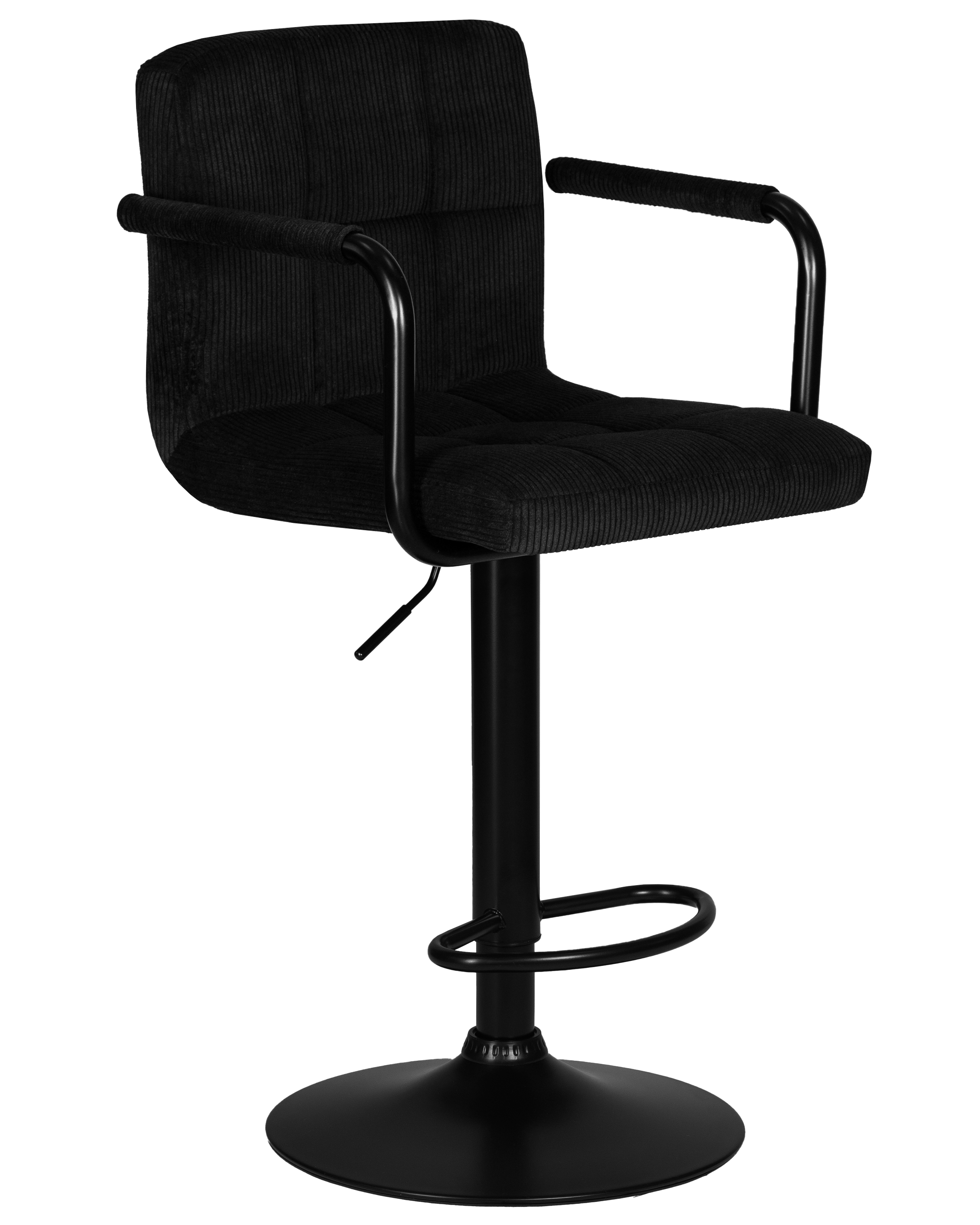 Стул барный Dublin 25DNKRUGER ARM BLACK, черный вельвет (LAR-E2041-52)