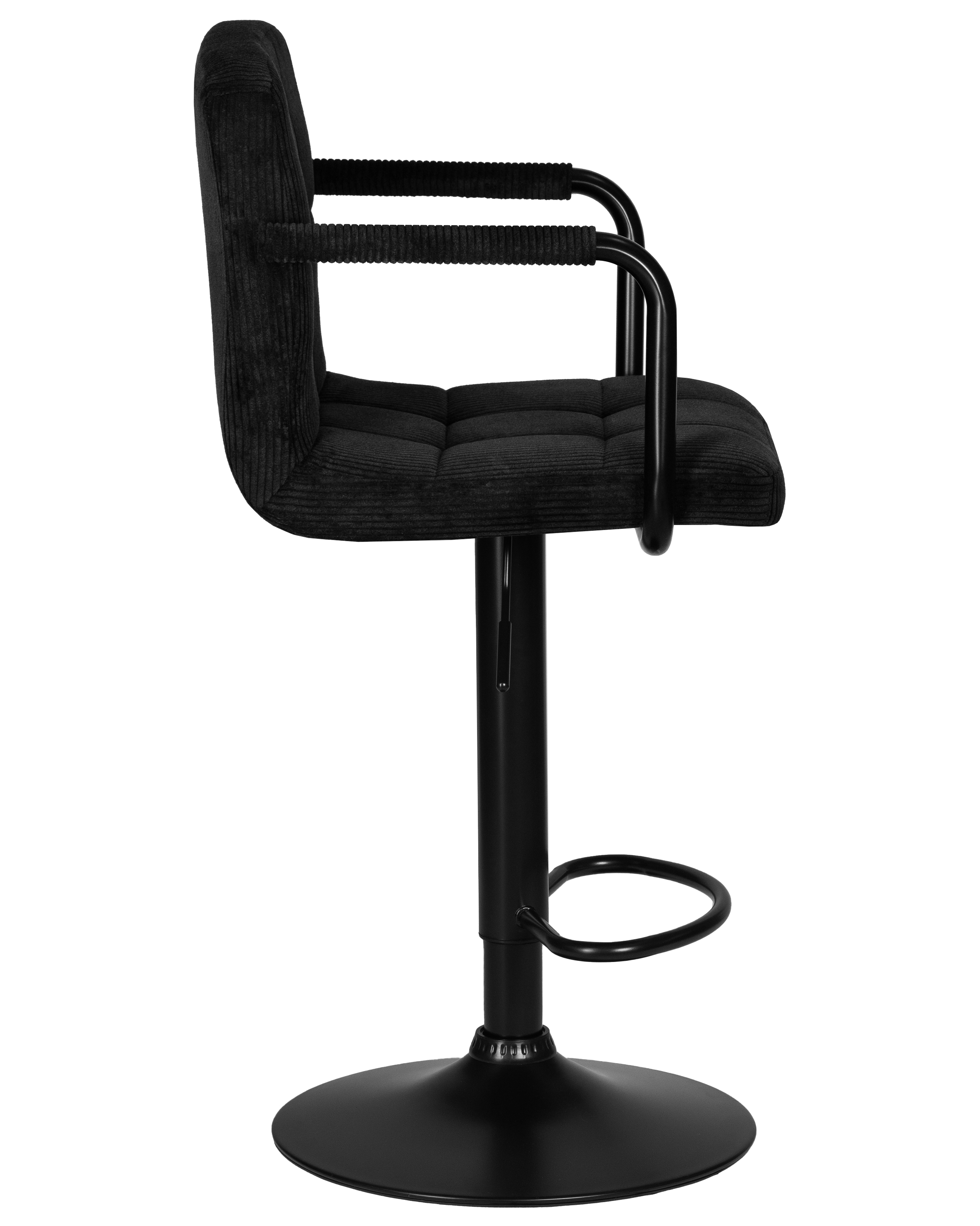 Стул барный Dublin 25DNKRUGER ARM BLACK, черный вельвет (LAR-E2041-52)