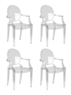 Набор 4 шт Стул обеденный Dublin 25DNLOUIS GHOST, цвет прозрачный