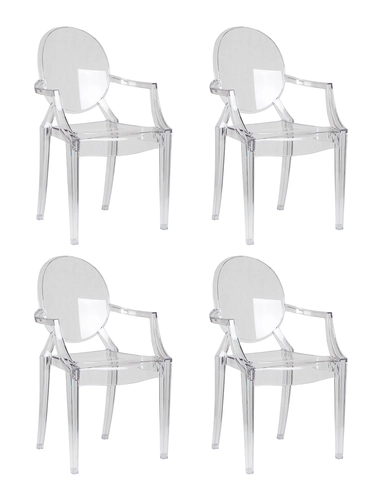 Набор 4 шт Стул обеденный Dublin 25DNLOUIS GHOST, цвет прозрачный