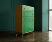 Комод с 5 ящиками дерево "Ellipse" зеленые фасады