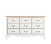 Комод белый на 9 ящиков «Leontina»
