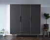 Шкаф в скандинавском стиле "Bruni Black" трехстворчатый