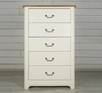 Бежевый комод "Olivia" высокий на 5 ящиков
