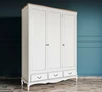 Шкаф Leontina для одежды белый трехстворчатый с ящиками