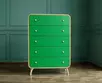 Комод с 5 ящиками дерево "Ellipse" зеленые фасады