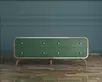 Комод с 4 ящиками большой с изумрудными накладками