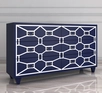 Синий комод массив «Emerald» 6 ящиков