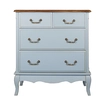 Голубой комод (4 ящика) дерево Leontina