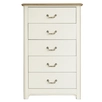 Бежевый комод "Olivia" высокий на 5 ящиков