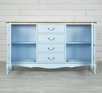 Голубой комод Leontina с дверками и ящиками
