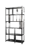 13RXSH3052-SILVER Стеллаж стекло черн./серебро 100*38*200см