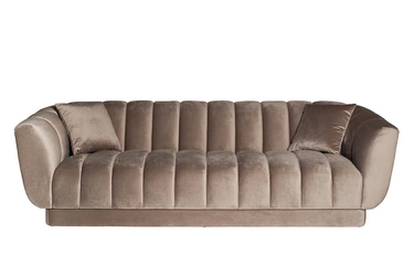 ZW-81103 GRE Диван трехместный велюр серый 243*95*74см