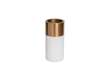 55RD2828M Ваза мраморная с золотым кантом 10*21см