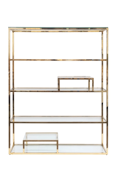 GY-SH8005GOLD  Стеллаж стекло прозр./золото 
