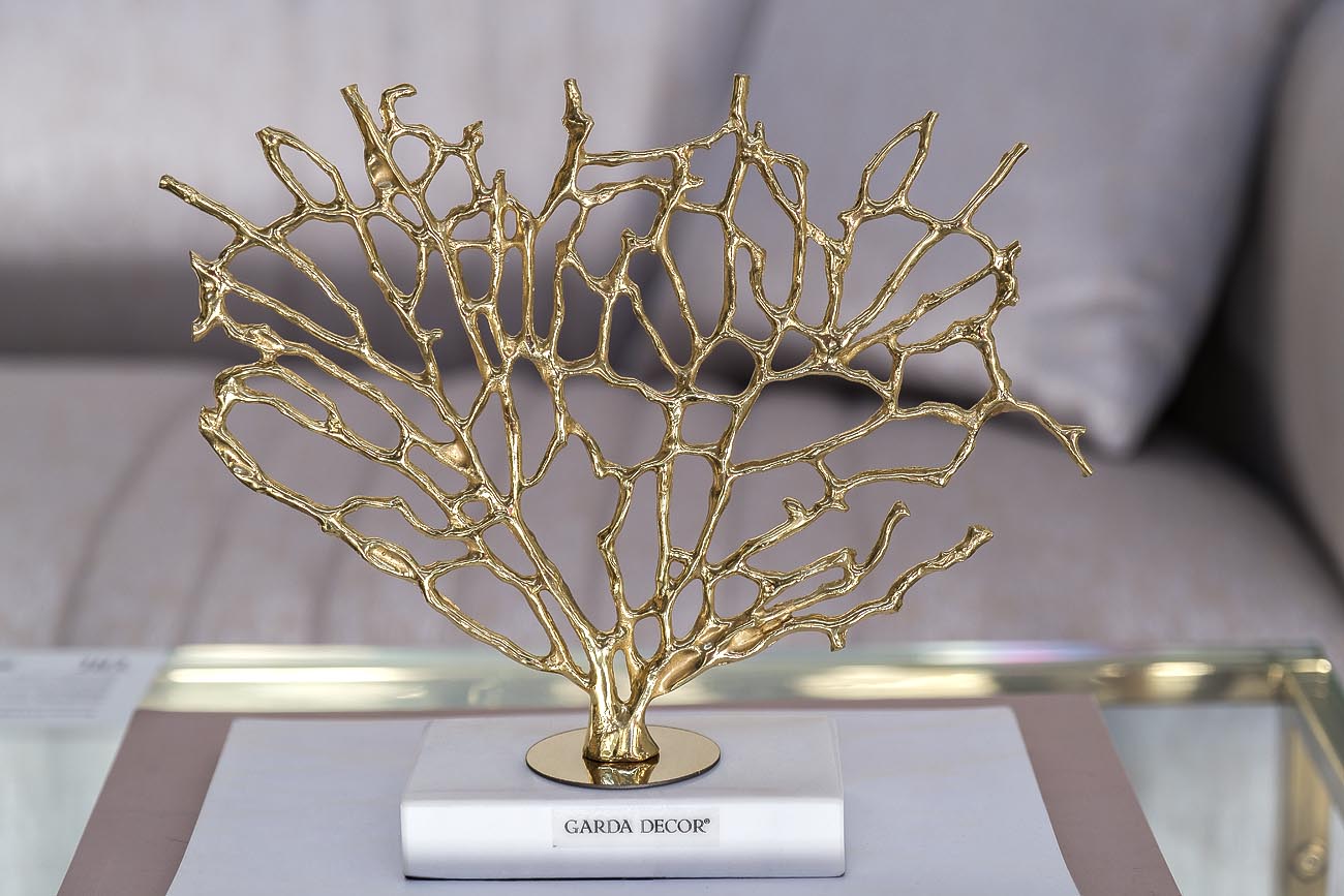 55RD3025S Статуэтка "Дерево" цвет золотой 22*7*21см