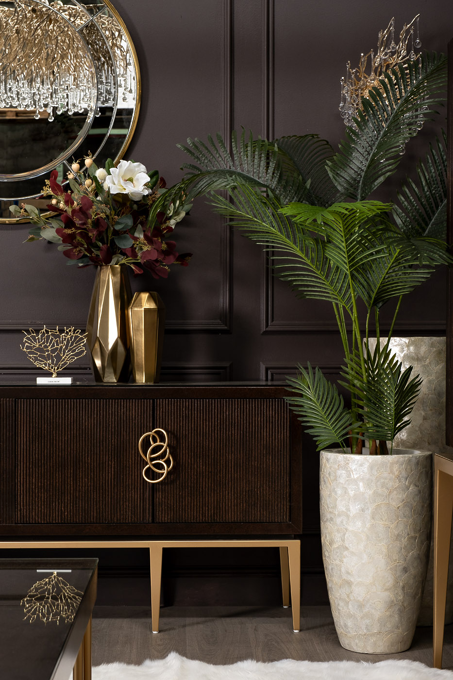 55RD3025S Статуэтка "Дерево" цвет золотой 22*7*21см