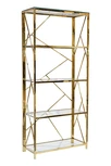 GY-SH8711GOLD Стеллаж стекло прозр/золото 80*35*180см