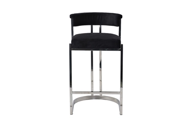 GY-B8216-BL Стул барный, велюр черный/хром 