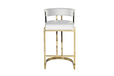 GY-B8216GOLD-LG Стул барный, велюр светло-серый/золото 