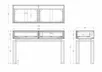 KFG058 Консоль черная 2 ящика  120*42*77см
