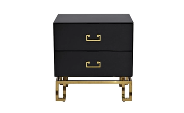 KFG059 Тумба c  2-мя ящиками черная/золото 
