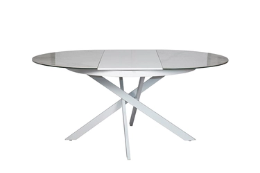 83MC-1907DT WH Стол обед.круг раскл.керам.бел. 