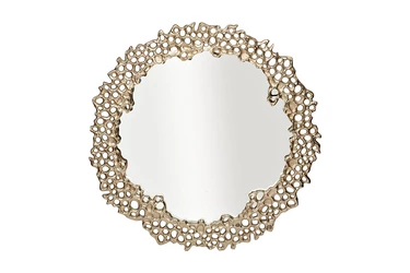 69-218455 Зеркало "Соты", рама металлическая, цвет золото