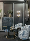 47ED-GDCT002 Стол журнальный GardaDecor темн.стекло/зол d100*45