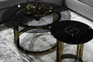 47ED-GDCT002 Стол журнальный GardaDecor темн.стекло/зол d100*45