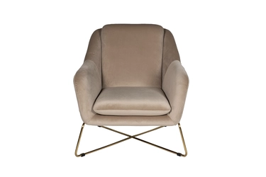 46AS-AR2976-BG Кресло велюр бежевый/мат.зол. 75*87*80см
