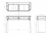 KFG125 Консоль 2 ящика с золотистой отделкой 120*42*79см
