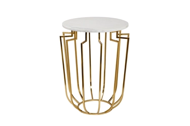 79MAL-7072 Стол журнальный с мраморной столешницей d47*60см