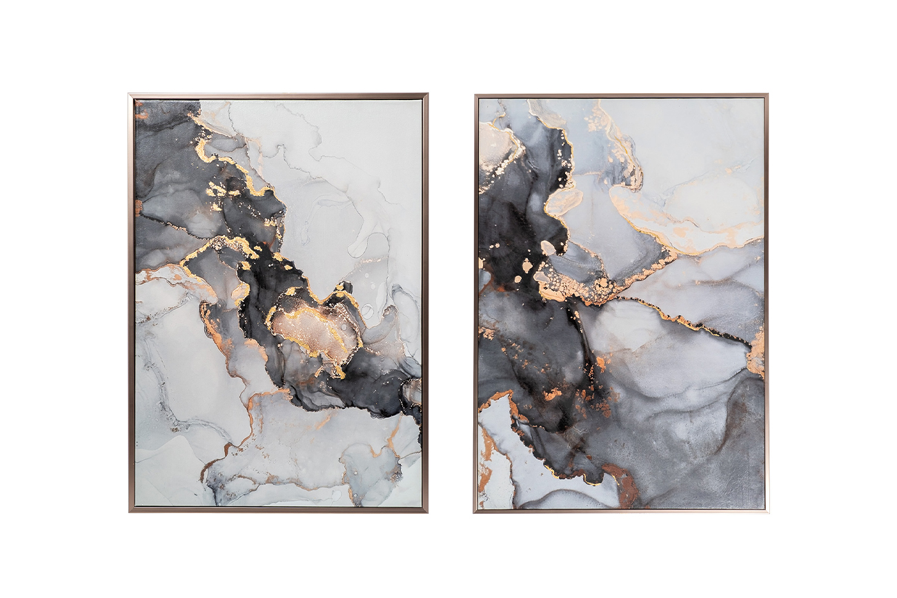89VOR-MARBLE6 Постер "Мрамор.диптих-2" 50*70см,багет кэнвес
