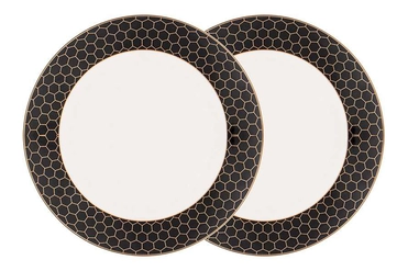 133-359 Набор тарелок обеденных "Harmony" чёрно-золотая деколь 2 шт, 27см