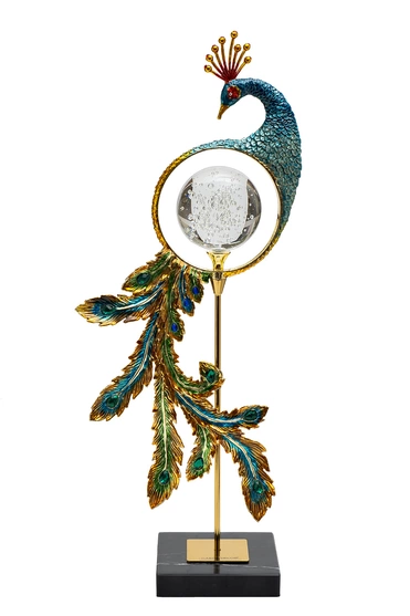 55RD6901 Статуэтка  "Жар-птица" золотисто-зеленая 20*10*54см