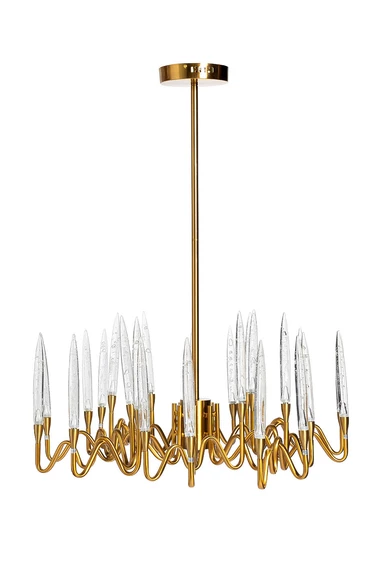 K2PG0330-80 Люстра латунь/стекло прозр. d.80 h.43см