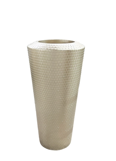 ZS2060-27CH Кашпо c фактурной отделкой шампань d32*65см