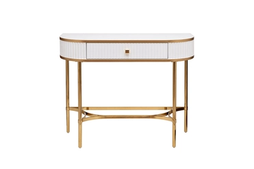 KFG166 Консоль с 1 ящиком белая/металл золото 100*40*78см
